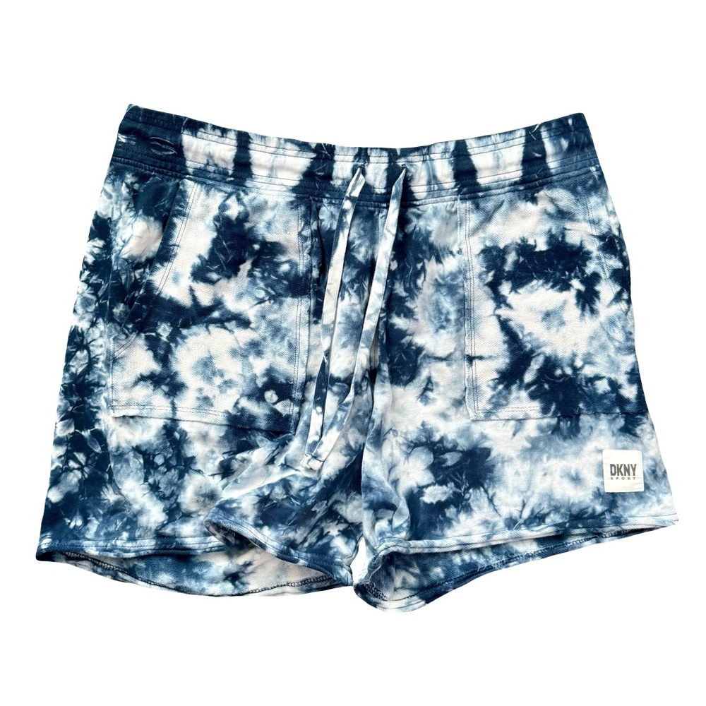 NWOT DKNY NAVY AND WHITE TIE-DYE SHORTS // SIZE MEDIUM💙